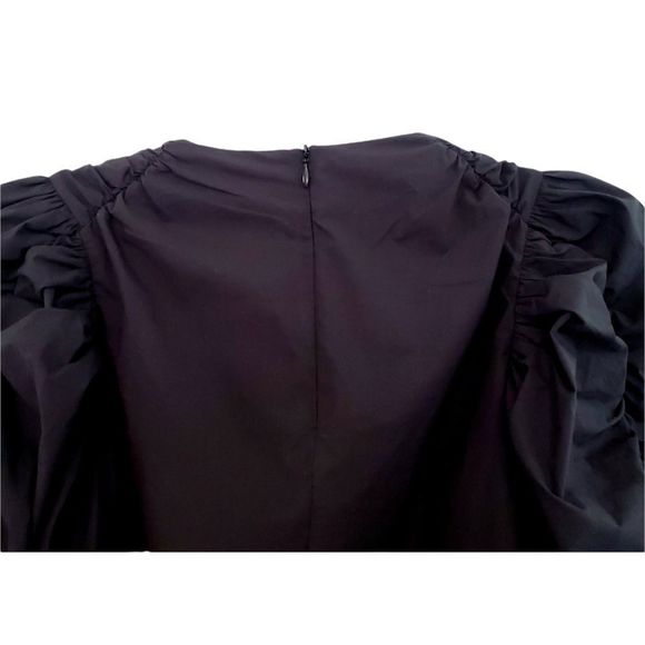 Paskal Puff Sleeve Flared A-Line black dress, Couture, size Medium - Picture 6 of 14